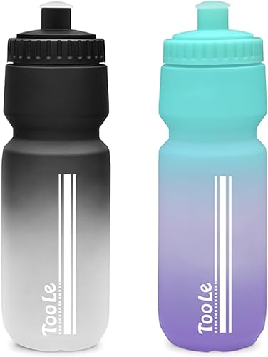 Miniatura 9 de Botella de agua para bicicleta, botella de agua exprimible para ciclismo, a prueba de fugas, sin BPA, con escala de capacidad con tapa superior,