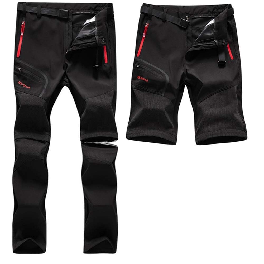 SANMIO Pantaloni Trekking Uomo Esterno Asciugatura Veloce Funzionali Leggeri Traspiranti Convertibile Pantaloncini Softshell Pantaloni da Arrampicata Casual