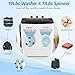 Nictemaw Portable 30Lbs Twin Tub Washing Machine Washer and Dryer Combo, 2 In 1 Compact Laundry Washer (19Lbs) and Spinner (11Lbs) with Built-in Drain Pump for Apartment Dorms RV, Black+White