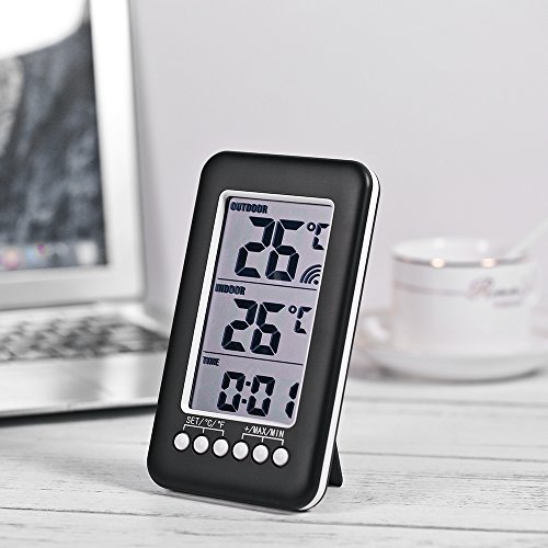 Indoor Outdoor Thermometer, Lcd ℃/℉ Wireless Digital Thermometer With 200Ft/100M Range Temperature Sensor #TOP1