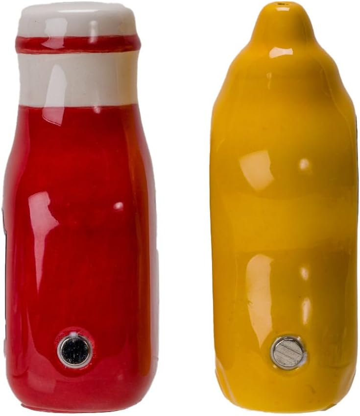 Pacific Giftware Mustard & Ketchup Salt and Pepper Shakers