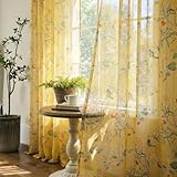 XTMYI Set 2 Paneles de Cortinas Amarillas, 213 cm