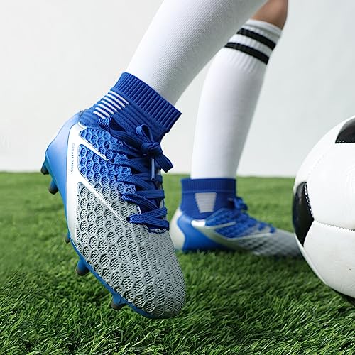 Dream Pairs Boys Girls Hz19002K Blue White Grey Soccer Football Cleats Shoes Size 6 M Us Big Kid #TOP5