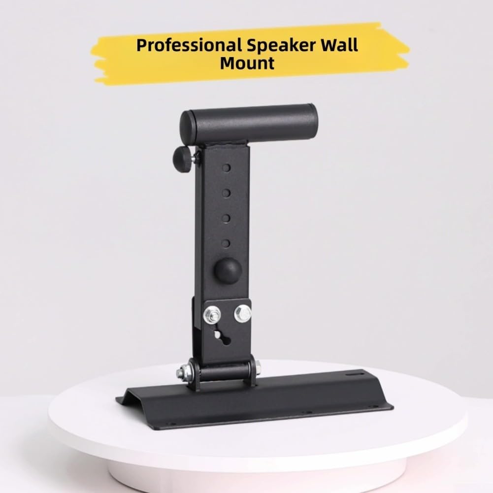 Soporte de pared para altavoz de acero, brazo de extensión retráctil giratorio de 180 grados, alta carga de 35 kg, para instalación en el techo, color negro, paquete de 2
