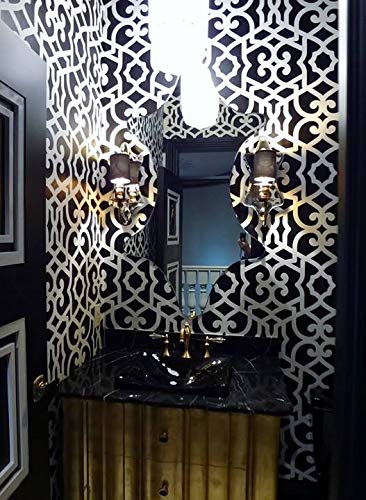 Chez Sheik Moroccan Wall Stencil - Large Design For Painting Wallpaper Look #TOP5
