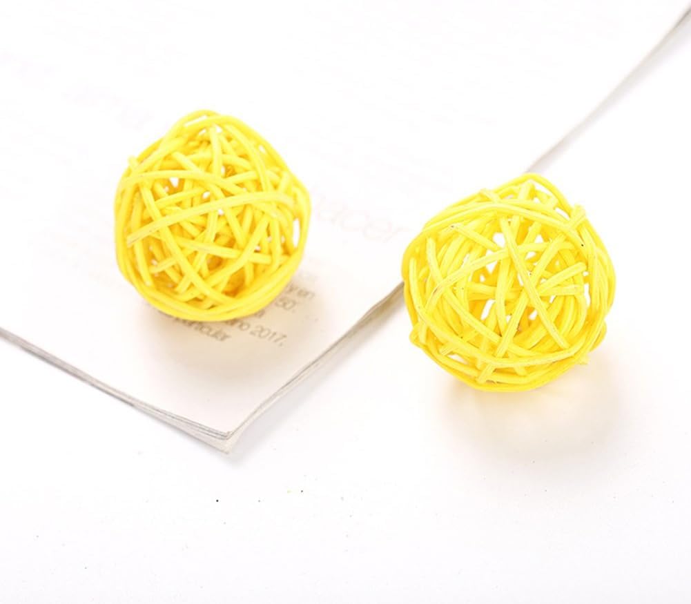 10 Pcs Funny Kitten Cat Playing Candy Color Rattan Ball Pet Supplies - Random Color Cat Balls Cat Tunnels for Indoor Cats, Cat Toys for Indoor Cats 4