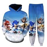 KYKEXEX Boys And Girls Pullover Sweatshirt Suit, Teen Game Hoodie And Sweatpants Tracksuit Set 3-X-L