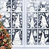 108 Pcs Christmas Window Stickers 9 Sheets Reusable Christmas Window ...