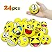Produktbild VCOSTORE Emoji Stress Ball, 24 Stücke Funny Facial Squeeze Bouncy Ball Weicher Druckentlastungsball