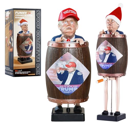 SOMGEM Trump Merchandise Cigarette Dispenser, 2024 Donald Trump Santa Cigarette Holder Cases, Funny Trump Gifts Collectibles, Prank Toy & Novelty Gag Gift for Christmas Party Decorations