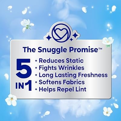 Snuggle Fabric Softener Dryer Sheets, Blue Sparkle Cuddle-Up Fresh, 230 Ct, Long-Lasting Fresh & Clean Scent, Softens Fabric, Reduces Static, Fights Wrinkles, Helps Repel Lint & Pet Hair, HE Safe