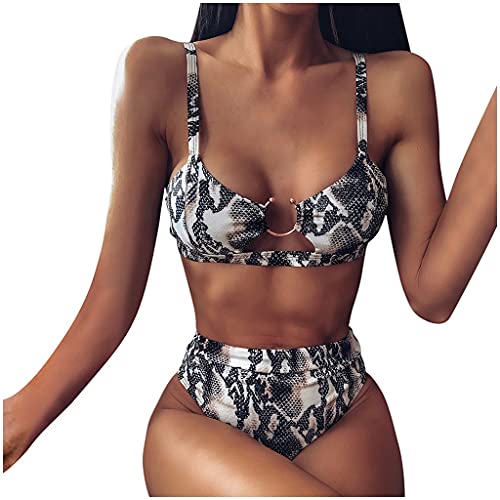 Bikini de boucle imprimée en léopard maillot de bain 2 pièces tendance