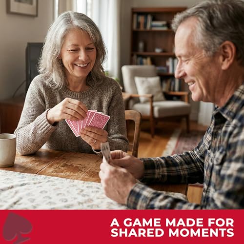 All7s Deluxe Canasta Game Set for Adults & Seniors, Jumbo Index Large Print Cards, Rotating Tray, Scorepad, Classic Playing Card Game, Gift for Families & Grandma