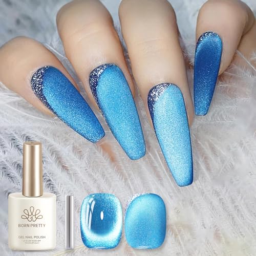 Born Pretty Glacier Blue Cat Magnetic Eye Gel Nail Polish,15ML