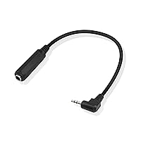 Vista 1 de PNGKNYOCN Cable corto de 1/4 a 0.138 in, 90 grados, 0.138 in (1/8 pulgadas) macho a 0.250 in (1/4 pulgadas), cable de audio estéreo hembra