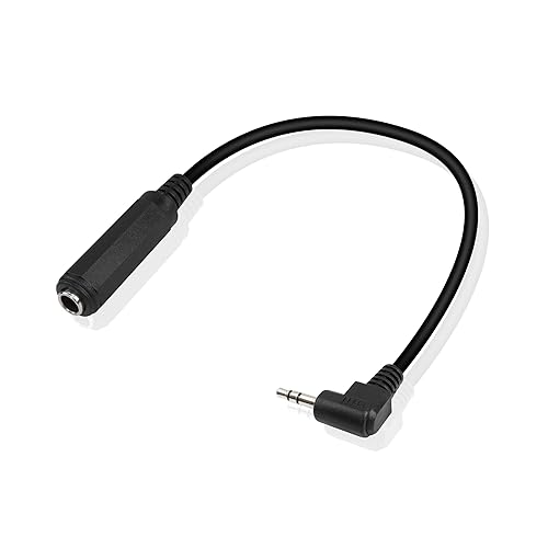 PNGKNYOCN Cable corto de 14 a 0.138 in, 90 grados, 0.138 in (18 pulgadas) macho a 0.250 in (14 pulgadas), cable de audio estéreo hembra para