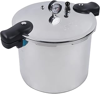 22Qt Commercial Pressure Canners for Canning, Pressure Cooker, Heavy Duty Aluminum Alloy with Dual Safety Valves, Large Capacity, Canning Vegetables, Meats, Poultry, Silver