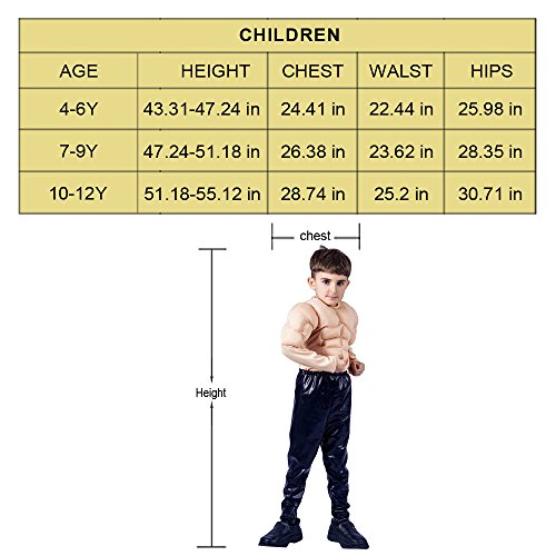 Flatwhite Muscle Costume For Kids (S, M,L) (4-6Y) #TOP2