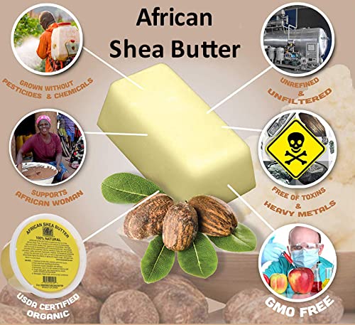 Real African Shea Butter Pure Raw Unrefined From Ghana"Ivory" 8Oz. Container #TOP3
