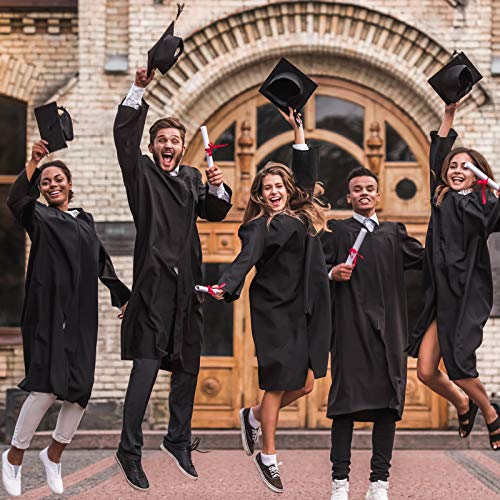 Geyoga 8 Pieces Graduation Cap With Tassel Adjustable Adults Graduation Hat For Men And Women Fancy Dress Accessory Photo Props, Black #TOP6