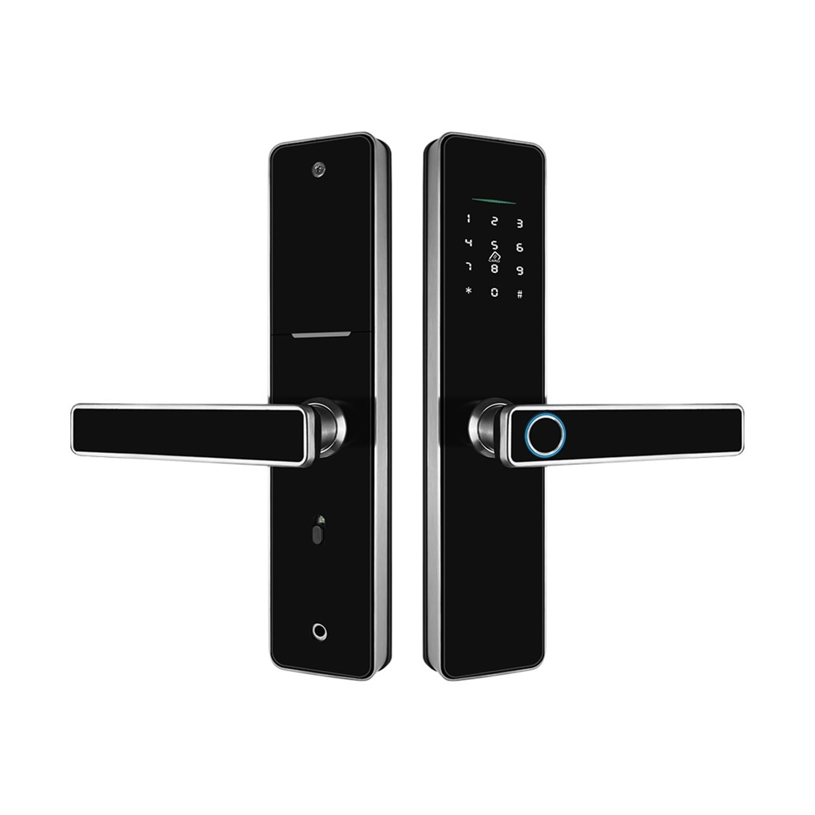 Serrure de porte intelligente biométrique avec application Tuya WiFi et accès par carte RFID