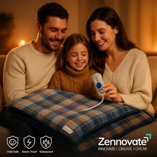 Image of Superior ISO Certified & ZED Certified Electric Under Blanket | Bed Warmer with Multiple Heat Controls (Body, Foot, High, Low) | Shock Proof | Single Bed Size (150cmx80cm) |10 Year Warranty