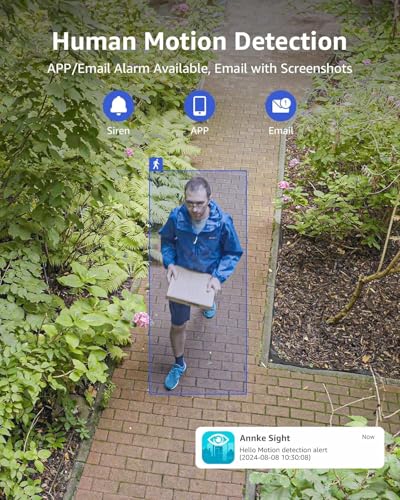 Image of ANNKE 16CH 4K NVR with 4 x 3MP Outdoor Wireless Security Camera System, 1TB | 2.4G /5G WiFi, Human Detection, Instant Alerts, APP Remote Access, Smart Playback, Full Color Night Vision, 2-way Audio, IP66