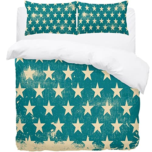 Linge de lit avec housse de couette étoiles bleues en textile haute densité