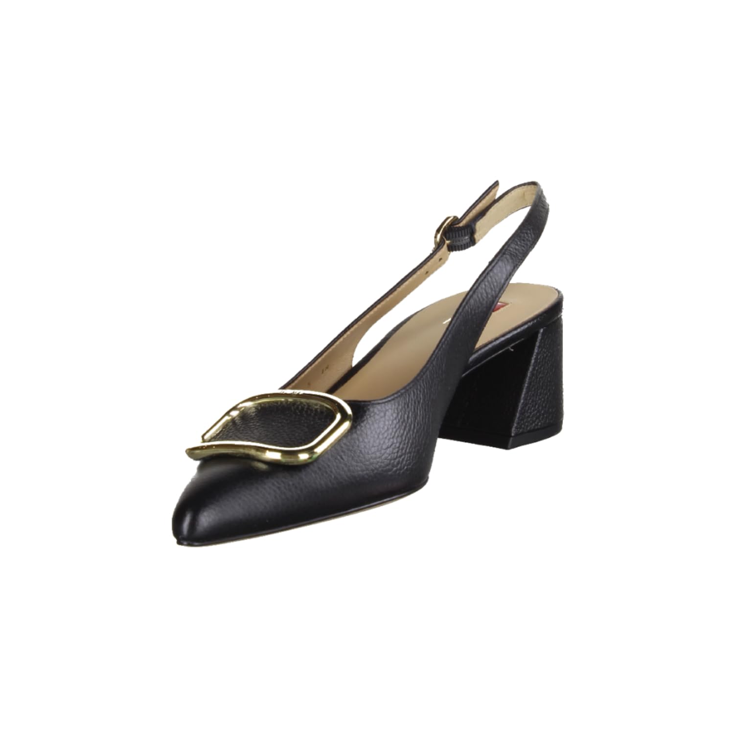 HÖGL 1-104623 czarne - Sling - buty damskie Top Trends, czarne, skóra (skóra cielęca graincalf), wysokość obcasa: 40 mm
