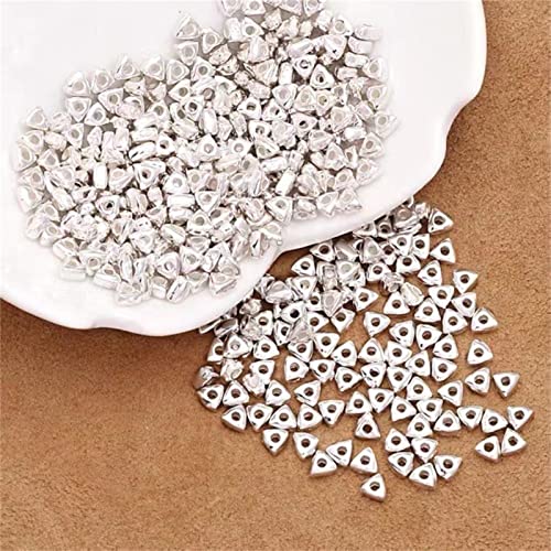 20 Pieces Silver Spacer Beads, Beads For Jewelry Making, 925 Sterling Silver Beads Assorted Spacer Beads Loose Beads Triangle Beads Charm Bracelets Beads For Women #TOP4