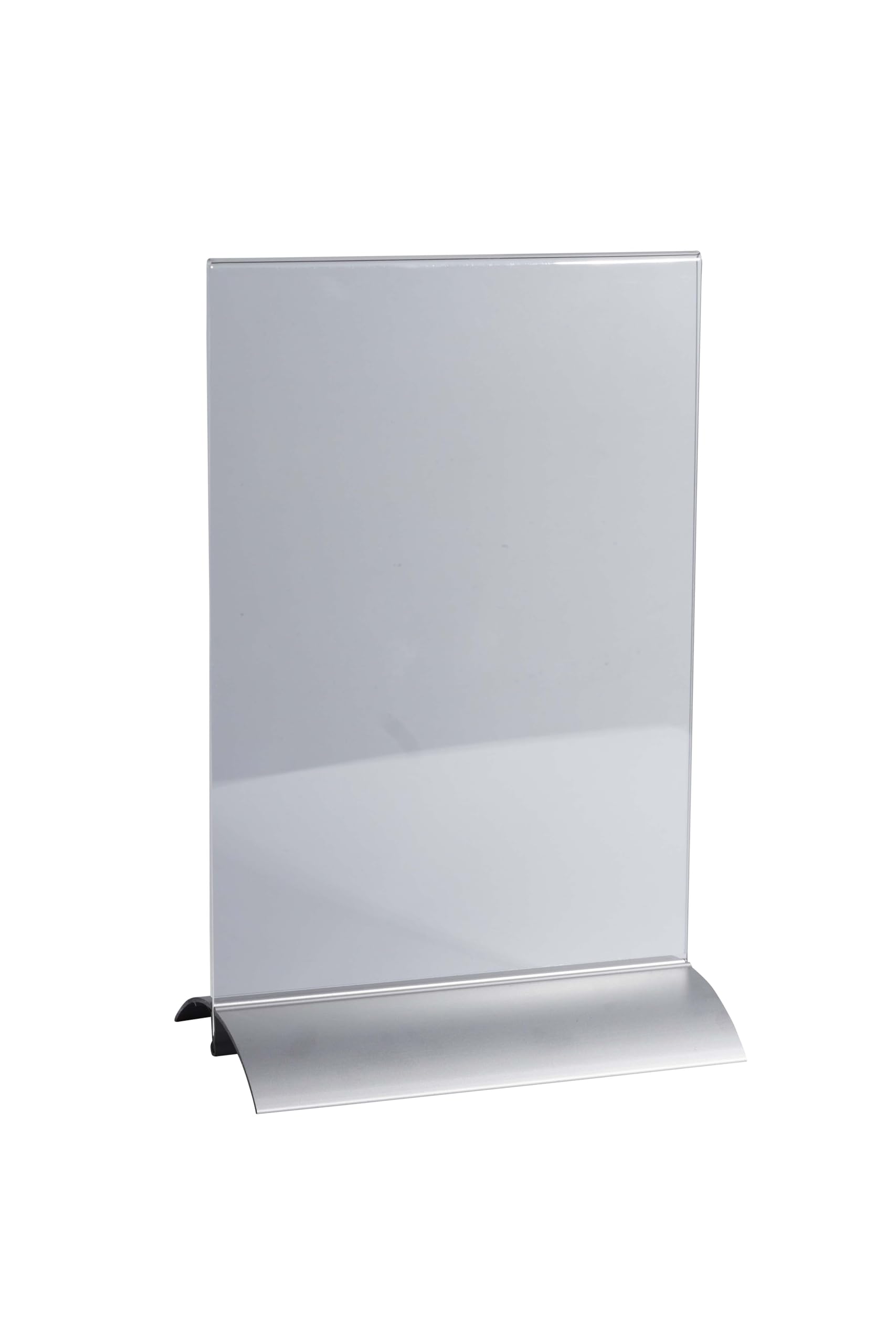 Exacompta - Ref. 85658D - Cartón de 5 soportes visuales inclinados sobre pie de aluminio vertical - Dimensiones 21 x 30 x 8,5 cm - Portamenú, carta de vinos, carteles, documento A5 - En PMMA - Alu