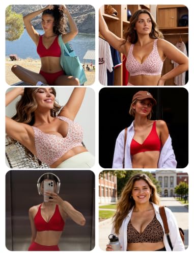 Image of Deep V Jelly Bras for Women Wireless Push Up Bralette Seamless Supportive