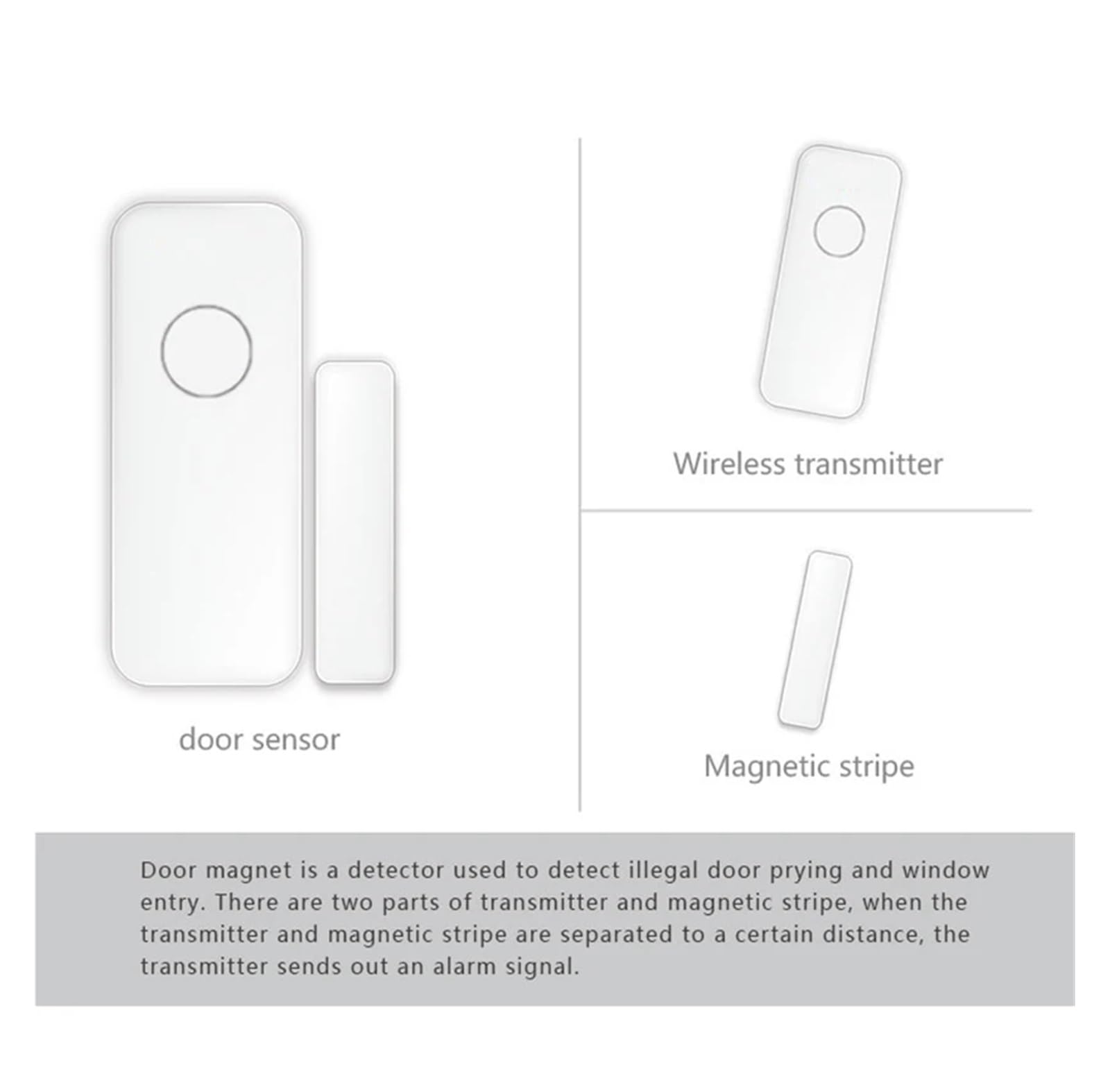 Alarmas De Puerta, Mini puerta magnética inalámbrica, Sensor de ventana for el hogar for sist-ema de alarma, alertas de notificación de aplicaciones, Detector de Sensor de ventana Para La Seguridad De