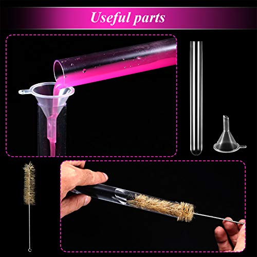 image for Weewooday 20 Pieces Plastic Test Tubes with Cork Stoppers and 2 Funnel