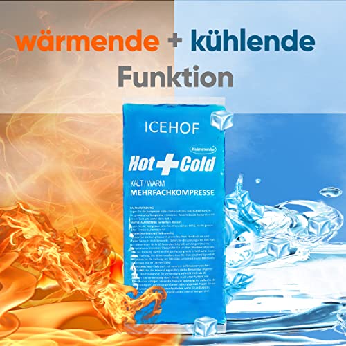 ICEHOF Kühlpad mit Vlies-Hülle - Kuschelweich, lange Kühldauer - Kühlpack Gel Kühlakku Kühlgel Kühlkompresse Kälte-Kompresse Kühlkompressen Kühlbeutel Eisbeutel Blau