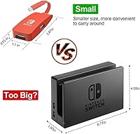 Vista 2 de GOPALA Replacement for Nintendo Switch Dock, 4K60Hz Switch Dock, Portable Switch Docking Station for TV, 1080P 60Hz Nintendo Switch TV Dock for