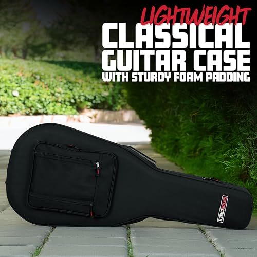 Gator Cases GL-Classic Gitarrenkoffer – Leichter Hybrid-Koffer für Klassische Akustikgitarren, robuster Schutz mit Tragegriff & Zubehörfach – Schwarz (GL-Classic)