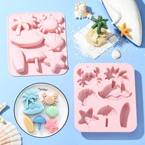 Moule silicone plage d'été résistant pour démoulage facile de chocolat