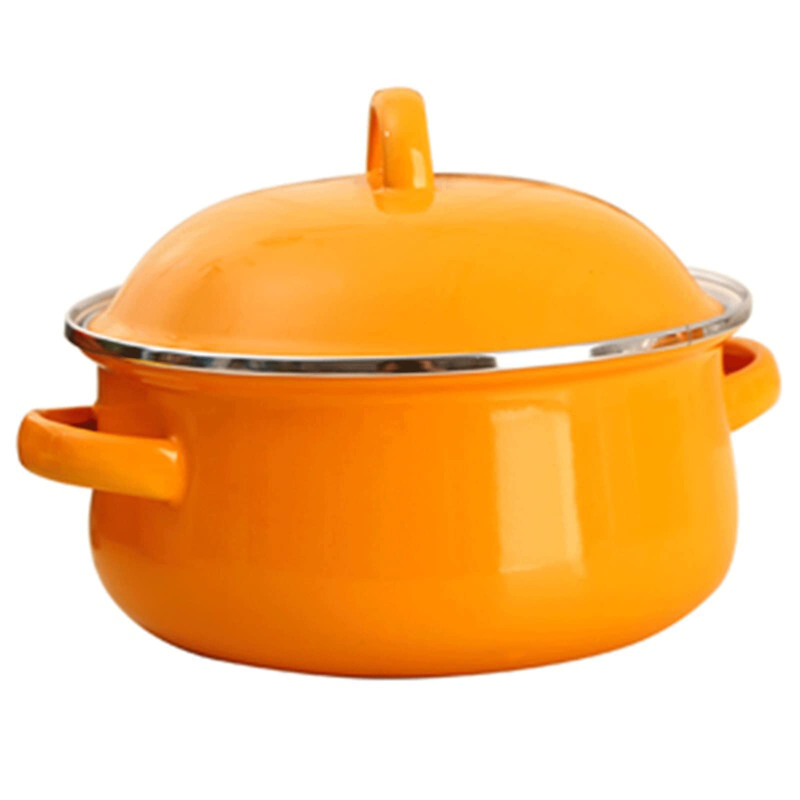 SEMONE Pot Olla antiadherente de esmalte para sopa, olla caliente de fondo grueso con mango, fideos de Ramen, ollas de Gas, suministros de cocina