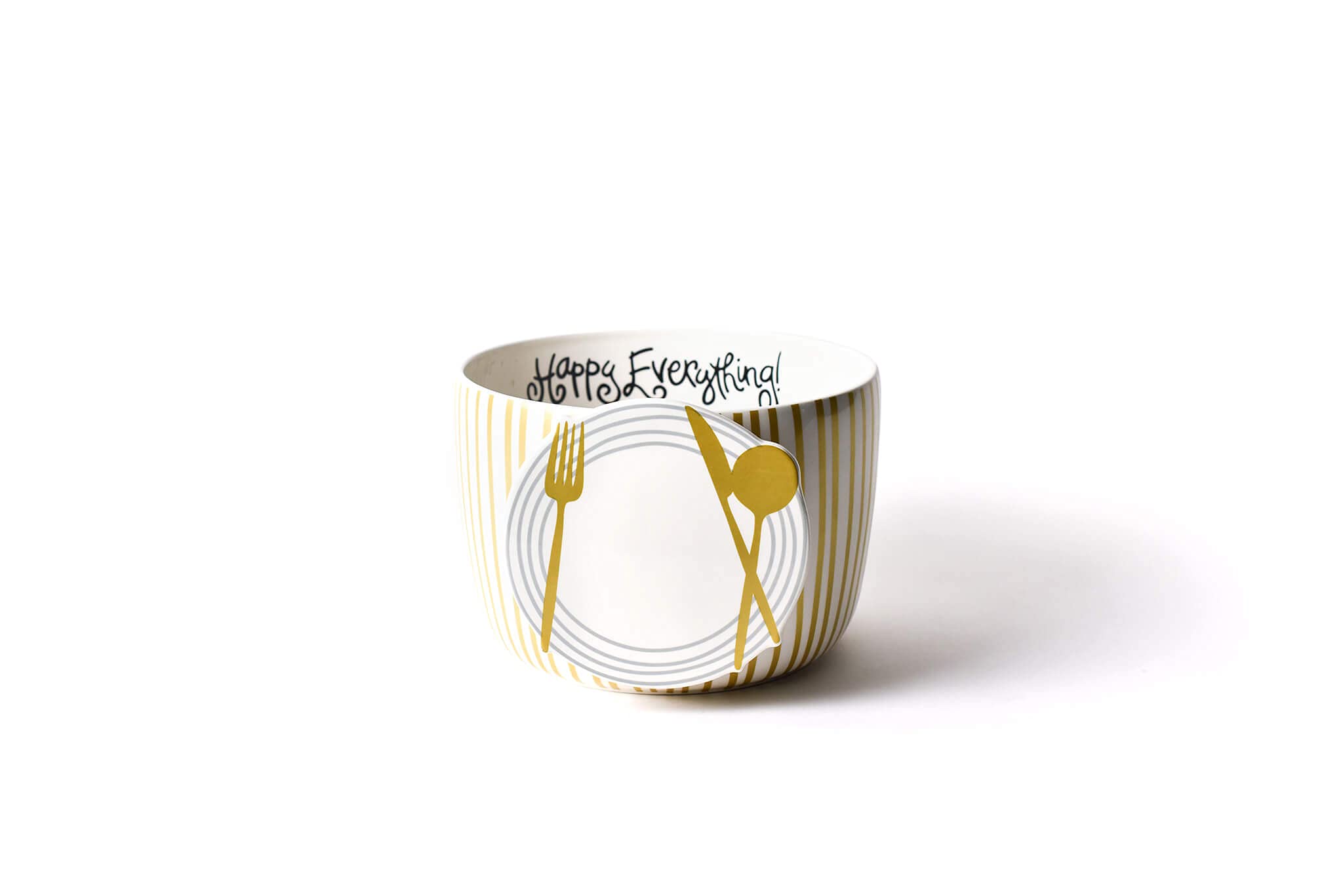 Happy Everything Gold Stripe Big Bowl
