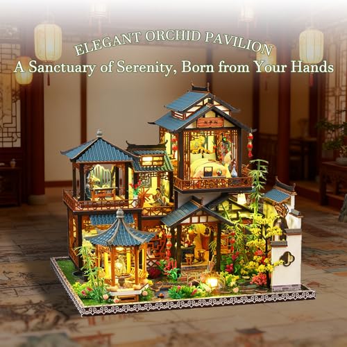 Kit miniature pour adultes maison de poupée avec meubles pavillon orchidées - 2