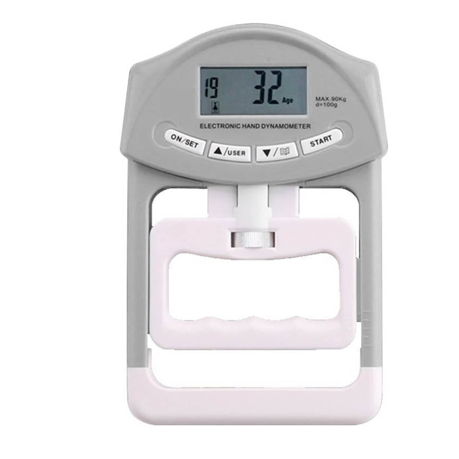 Dinamómetro digital, medidor de fuerza Dinamómetro de mano electrónica digital 90 kg/200 lbs de conteo de agarre de la mano Medidor de medición de fortalecimiento Auto captura de alimentación para uso