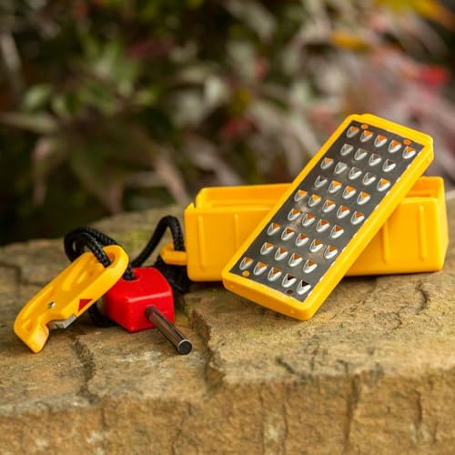 HAKONA 火口メーカー 火起こし おろし器式ファイヤースターターセット 収納ボックス付き コンパクト携帯用 枝や薪から簡単火口作成 フリント石付き キャンプ・サバイバル・災害備蓄用火起こし器 アウトドア用品