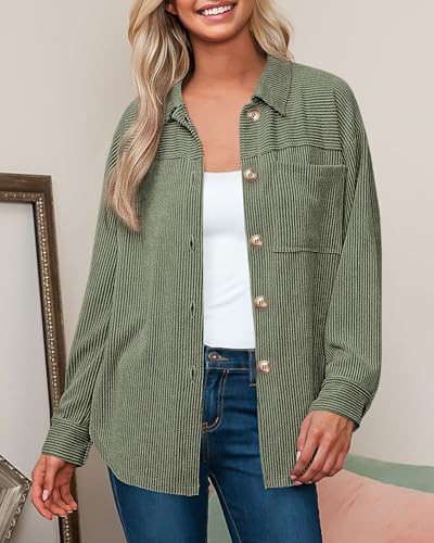 Image of PRETTYGARDEN Women's Textured Oversized Button Down Shirts