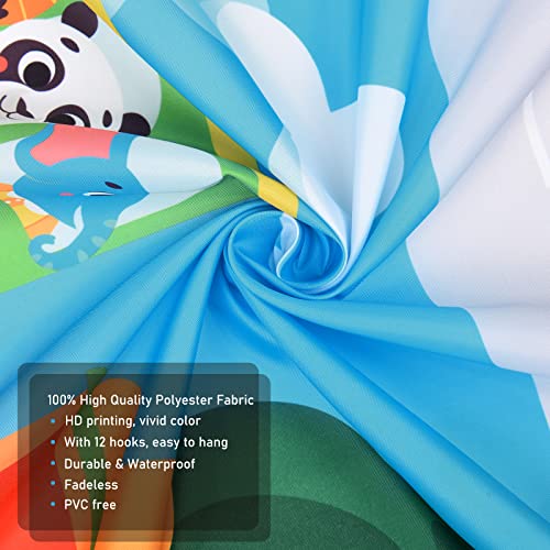 Ikfashoni 4 Pcs Kids Truck Shower Curtain Set With Rugs, Toilet Lid Cover And Bath Mat, Cartoon Train Excavator Shower Curtain With 12 Hooks, Colorful Airplane Ship Print Shower Curtains For Bathroom #TOP4