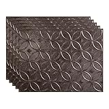 FASÄDE Rings Decorative Vinyl 18in x 24in Backsplash Panel in Smoked Pewter (5 Pack)