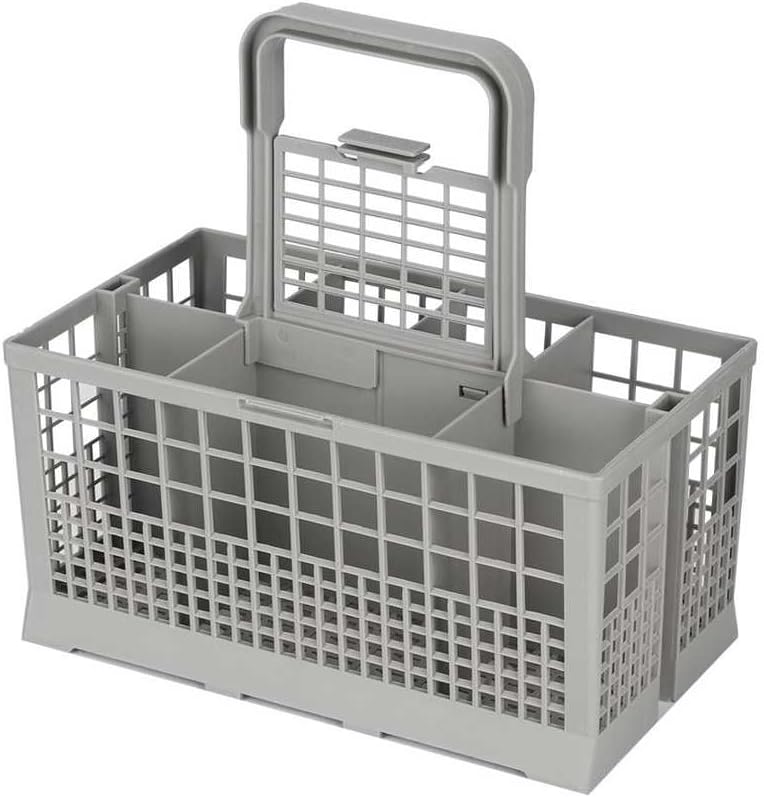 Large Universal Dishwasher Utensil Basket - 7-Slot Organizer with Adjustable Divider, Rust-Proof Compatible with KitchenAid, GE, Whirlpool, Bosch, Samsung Dishwashers