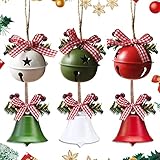Diseño: Nuestros adornos de campanas navideñas no solo tienen la apariencia exquisita de campanas artesanales, sino también lazos festivos rojos clásicos y bayas de acebo; la hermosa combinación los convierte en decoraciones muy atractivas para las fiestas navideñas, que pueden atraer instantáneamente la atención de las personas.