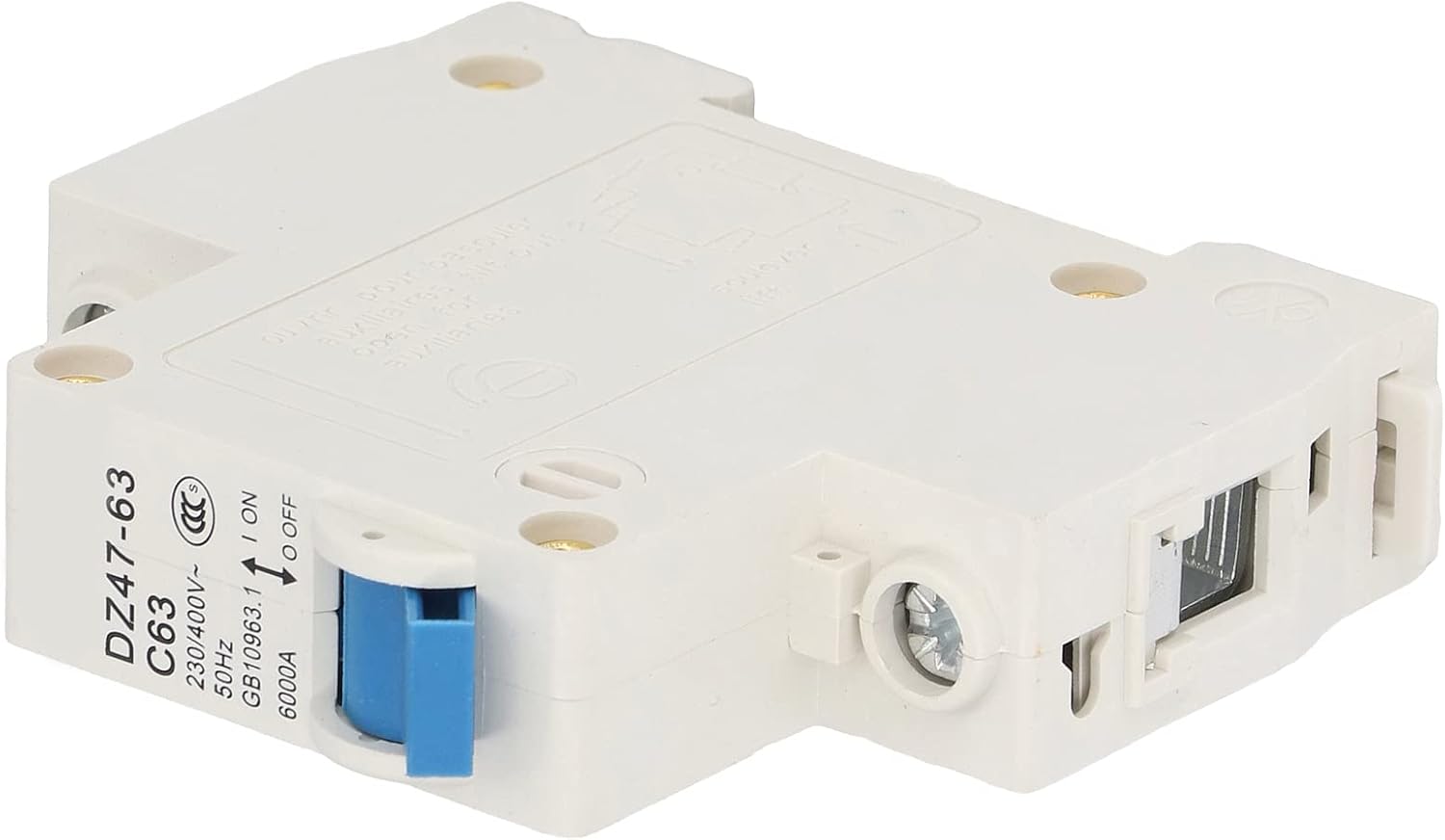 Residual Current Circuit Breakers, Miniature Circuit Breaker High Breaking Capacity 63A DIN Rail Mount for Lighting