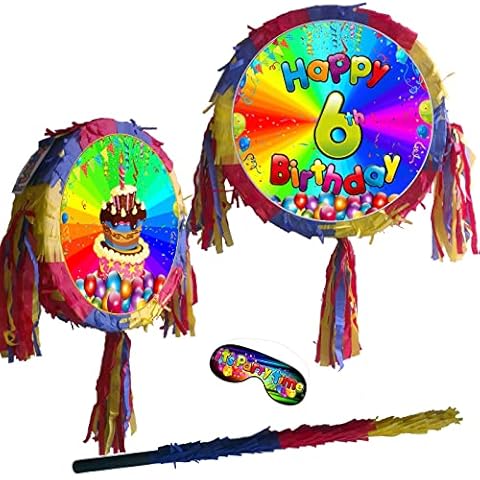 Boogie Woogie Pinatas Number 6 Piñata with Stick Cover